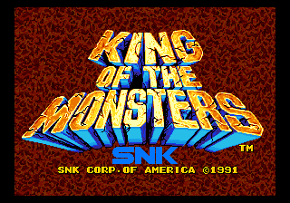 King of the Monsters title screen for Neo Geo